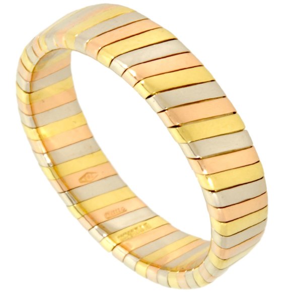 BVLGARI Tubogas Three-Color Ring, Size K18YG, K18PG, K18WG